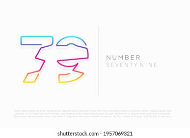 Number 79 seventy nine logo icon design, vector template