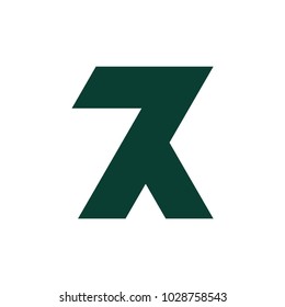 number 7k linked geometric logo vector