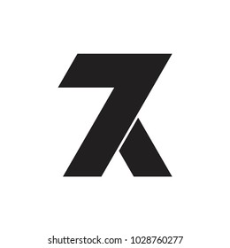 number 7k linked geometric logo vector
