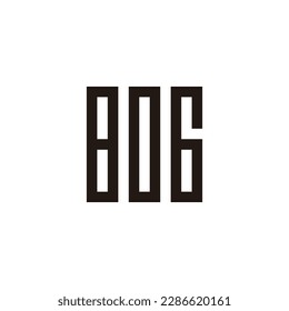 Anzahl 8, 0 und 6 Quadrate, rechteckiges geometrisches Symbol, einfaches Logo, Vektorgrafik