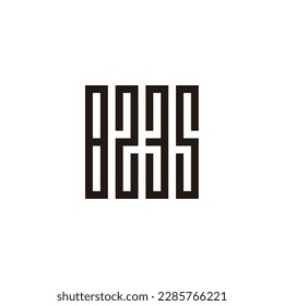 Number 8, 2, 3 and 5 square, rectangle geometric symbol simple logo vector