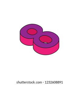 number 8, 3D colored isometric icon. Element of 3d words and symbols icon for mobile concept and web apps. Isometric number 8, 3D icon can be used for web and mobile