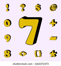 number 8, 3D icon. 3D words icons universal set for web and mobile