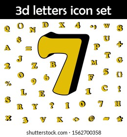 Number 8, 3d icon. 3D words, letters icons universal set for web and mobile