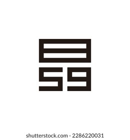 Number 8, 5 and 9 square geometric symbol simple logo vector