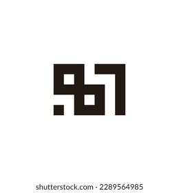 Number 8 and 7 square geometric symbol simple logo vector