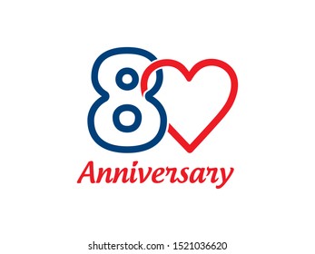 Number 8 or 80 logo or symbol template design