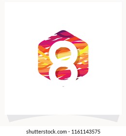 Number 8 Abstract Logo Design Template