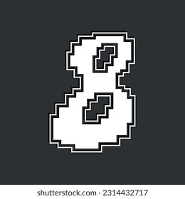 Number 8. Alphabet "Pixel Non Perfect" 