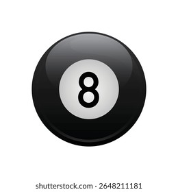 Number 8 Billiard ball-3d objects realistic glossy sphere