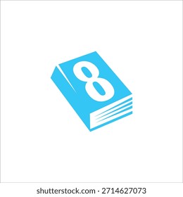 número 8 Plantilla de Vector de diseño de logotipos de libros