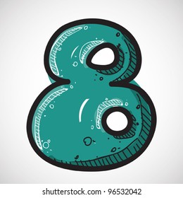 number 8 from candy alphabet. vector illustration