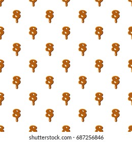 Number 8 from caramel pattern seamless repeat in cartoon style vector illustration