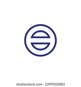 Number 8 circle, line, neon geometric symbol simple logo vector