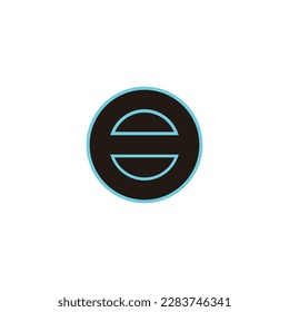 Círculo número 8, símbolo geométrico tecnológico simple vector logotipo