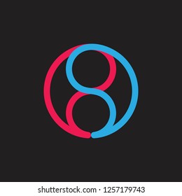 number 8 colorful line simple logo 