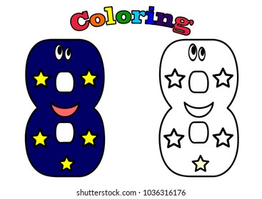 Number 8, coloring.