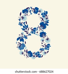 Number 8  created from flower