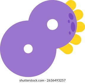 Number 8 Cute Dinosaur Illustration