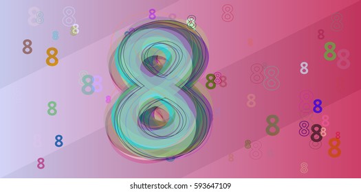 Number 8 design background