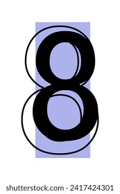 Number 8, for design or discounts. Vector illustration isolated on white background.