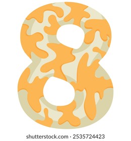 number 8 design for new year with animal design namely white python with yellow spots, vector