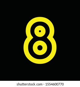 Number 8 Design Template Black Background Stock Vector (Royalty Free ...