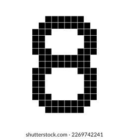 Número 8 8, minecraft de forma de píxeles de cubo 3d de 8 bits