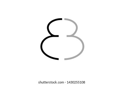 number 8 eight grey white creative number suitable as a logo icon design for a company or business