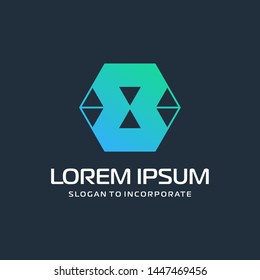 Number 8 EIGHT and hexagon logo design, with colorful triangle , technology digital concept - Vector