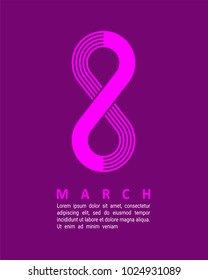 Number 8 eight. International women's day poster. Happy Mother's Day. Eps10 vector illustration with place for your text.