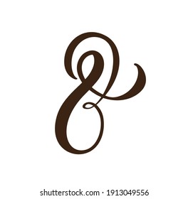 Number 8 eight logo of March. For congratulation calligraphy text. Lettering for Womans Day. Can use for greeting card, poster or banner. illustration Isolated on white background.