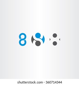 number 8 eight sign vector symbol set design