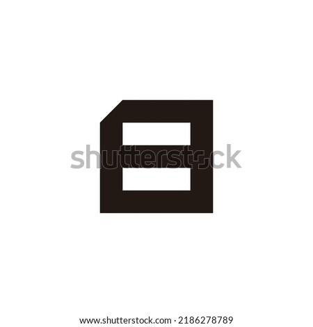 Number 8 file, square geometric symbol simple logo vector