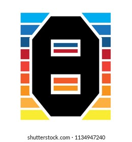 number 8 flat gradient color shape modern vector geometric design
