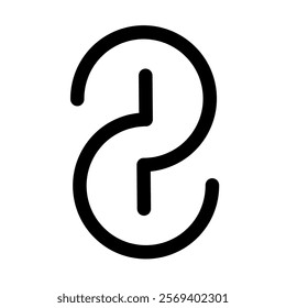 number 8 flat logo. line sketch of number 8. minimalist number 8 logo