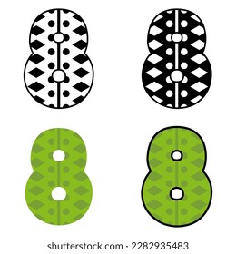 Number 8 in flat style isolated
