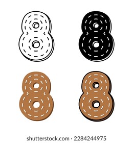 Number 8 in flat style isolated