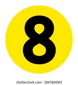 Number 8 Floor Marker Symbol, Vector Illustration, Isolate On White Background Label. EPS10