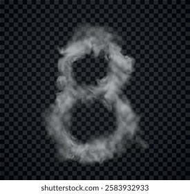 number 8 of fog and smoke. Vector illustration
