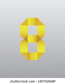 number 8 with a fold and gradation model