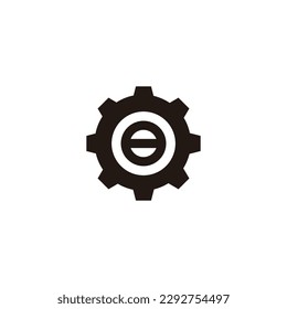 Number 8 in gear, circle geometric symbol simple logo vector