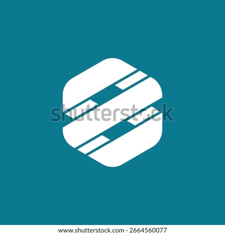 Number 8 Hexagon Logo Design Vector Template