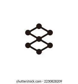 Número 8 hexágono, moléculas símbolo geométrico simple vector de logotipo