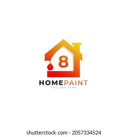 Number 8 Home Paint Real Estate Logo Design Inspiration