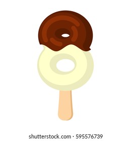 Number 8 Ice Cream font. Popsicle alphabet eight. Cold Sweet lettering. dessert sign ABC
