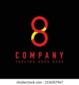 Number 8 icon design.8 logo.Number 8 vector template.