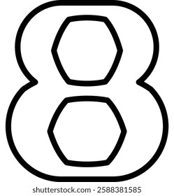 Number 8 icon line vector illustration