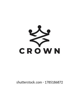 number 8 infinity crown geometric line design symbol logo vector