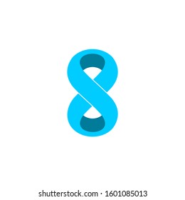 number 8 infinity curves 3d design symbol logo vector